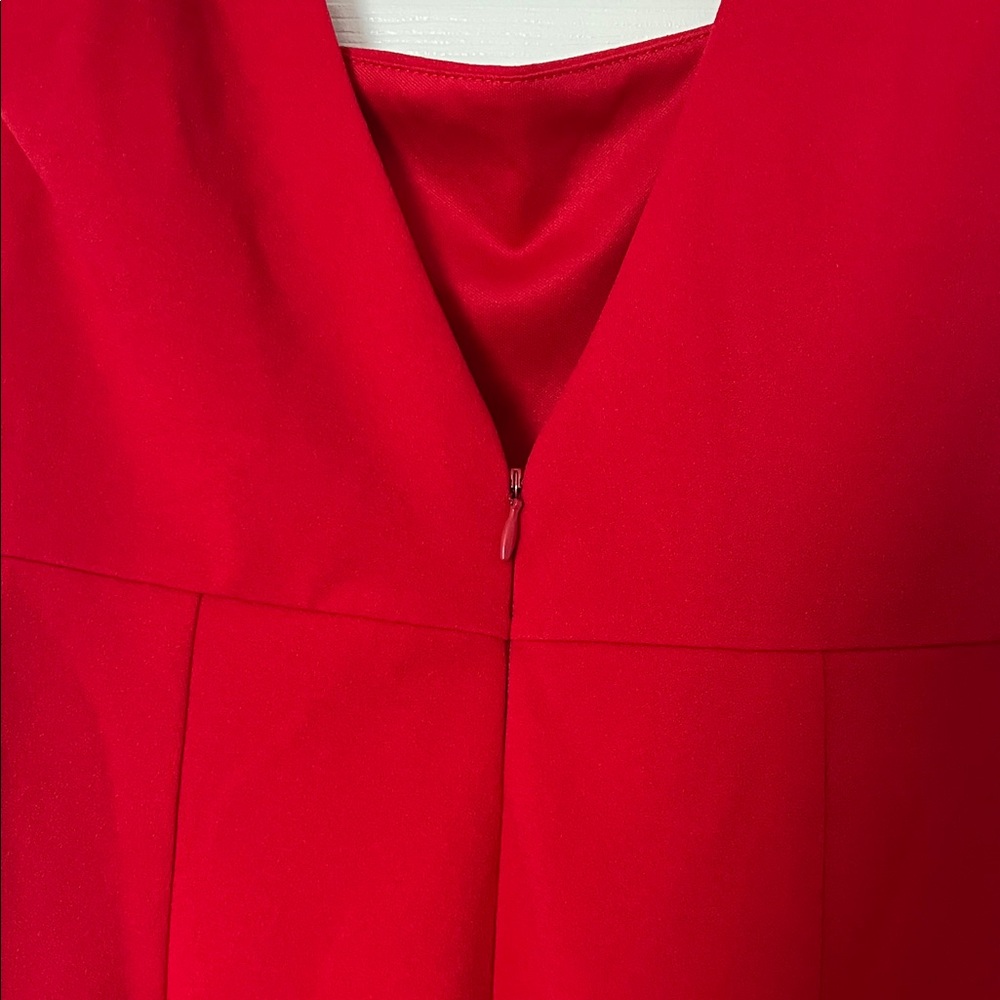 Lulu’s Moment Maker Red Square Neck Trumpet Midi Dress - Picture 5 of 6
